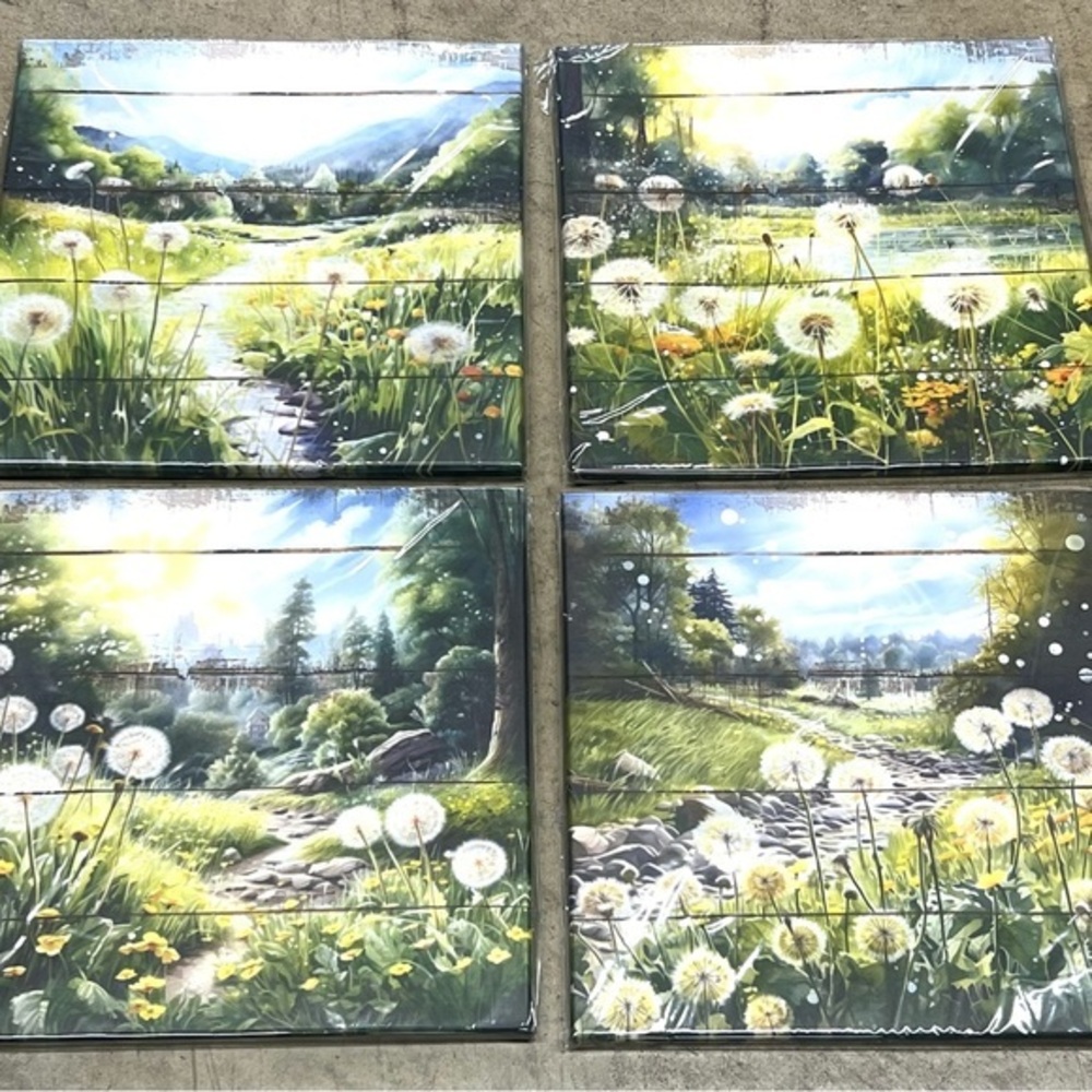 Canvas Scenic Nature Wall Art Set of 4
